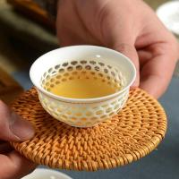 [买四送一]越南手工藤编杯垫茶杯托茶壶垫壶托茶具隔热垫子