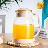 加厚凉水壶家用大容量玻璃水壶防摔饮料壶果汁壶花茶壶餐厅用水壶