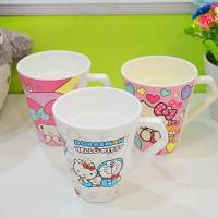 密胺把手杯宝宝漱口杯耐热儿童杯子卡通水杯茶杯美耐皿塑料带盖