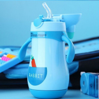 304不锈钢儿童保温杯带吸管两用男女宝宝幼儿园手柄水杯婴儿杯子