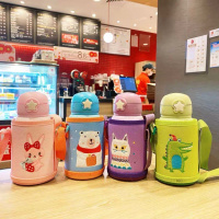 幼儿园儿童保温杯带吸管两用大容量水杯女学生316不锈钢防摔杯子