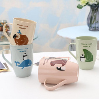 糖果色卡通塑料水杯彩色杯子塑料杯刷牙漱口杯喝水杯批发