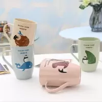 糖果色卡通塑料水杯彩色杯子塑料杯刷牙漱口杯喝水杯批发