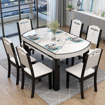 雨龙T014餐桌家用组合实木餐桌多功能餐桌凳餐椅