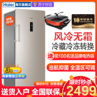 Haier海尔冰柜小型家用冷柜 冷无霜小冰柜立式冷藏冷冻转换保鲜茶叶柜母乳冰柜大容量一级能效苏宁旗舰店BD-191WLY