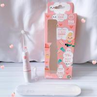 苏宁好货儿童电动牙刷LED发光牙刷婴儿宝宝软毛牙刷带替换头 粉色(刷柄1支+刷头2个)