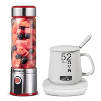 苏宁好货便捷式榨汁机随身带玻璃榨汁杯家用电动小型搅拌炸水果汁机 拉菲红-暖暖杯套餐