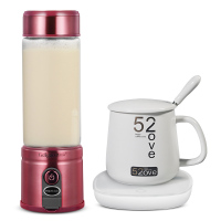 苏宁好货便捷式榨汁机随身带玻璃榨汁杯家用电动小型搅拌炸水果汁机 樱桃红-暖暖杯套餐