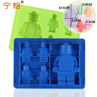 卡通乐高机器人硅胶制冰块冰淇淋巧克力布丁果冻慕斯蛋糕烘焙模具
