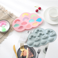 彩虹云朵雨滴硅胶蛋糕烘焙巧克力模具冰格糖果布丁卡通艾素糖模具