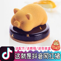 抖音同款小猪布丁模具网红猪奶冻果冻冰淇淋金猪慕斯蛋糕硅胶烘焙