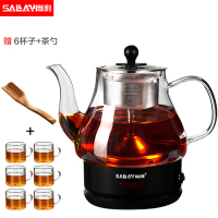 煮茶器黑茶家用办公室全自动蒸汽玻璃蒸茶壶小型保温电热水壶 套装二106K+杯+茶勺