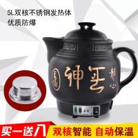 全自动煲煎药壶 陶瓷养生壶 电子熬药罐电热电炖药器 5L黑养神双核不锈钢(无鸣音)