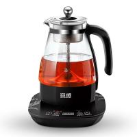 黑茶煮茶器蒸汽全自动茶水分离玻璃家用老白茶普洱砖茶煮茶壶 纯黑无茶罐