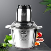 3L加大绞肉机家用电动不锈钢馅菜打料理搅拌蒜蓉蒜泥器小型碎肉机 不锈钢杯体
