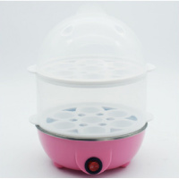 110V伏双层蒸煮蛋器迷你煮蒸蛋机自动断电加拿大台湾墨西哥用 粉色.(110V国外用)禁止国内用