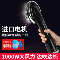 狗狗吹风机宠物干毛机吹梳一体洗澡吹干神器小型犬专用吹毛拉毛器 宠物电动吹风梳(黑色)进口电机[送洗澡刷+撸猫手套]