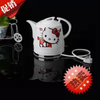电热壶烧水壶办公室电热茶壶搪瓷热水壶自动家用玻璃水煲快壶 A卡通猫1.2L