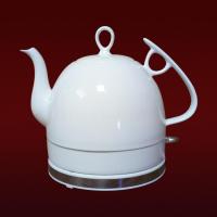 电热壶烧水壶办公室电热茶壶搪瓷热水壶自动家用玻璃水煲快壶 新壶1L-纯白
