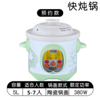 电炖锅紫砂宝贝汤粥煲bb煲全自动白瓷文火家用煲煮粥锅 5.0L绿色快炖/约14碗[5-7人]