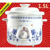 全自动电炖锅紫砂锅陶瓷锅煮粥锅煲汤锅bb煲慢炖锅小迷你 青花瓷1.5陶瓷盖普通快递