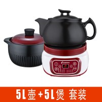 全自动智能电砂锅陶瓷家用煲汤煮粥熬粥煎壶紫砂小炖锅 摸款5L药壶+5L汤煲套餐