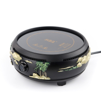 电陶炉迷你茶艺炉煮茶静音小圆型煮茶器红外烧水工夫茶具 黑色