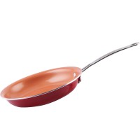 陶瓷平底锅电磁炉燃气专用锅气电两用复底锅炒菜锅家用26cm 26cm陶瓷煎锅-燃气专用-无盖(11605)