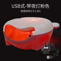 智能猫咪饮水机宠物流动水自动循环喝水器猫活水水碗狗狗喂水神器 粉白色USB带夜灯款