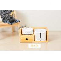 宠物饮水机智能碗组合架饮水机组合架猫咪狗防颈椎餐桌 原木色不含饮水机和碗