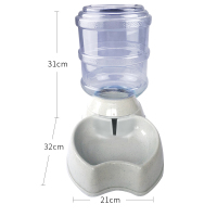 宠物饮水器自动喂食器喂水猫咪饮水机喝水器泰迪狗碗食盆 3.8苹果型饮水器(灰色)