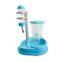 狗狗水壶挂式自动喝水泰迪食盆宠物狗饮水器猫咪二合一喂食器狗碗 饮水喂食器一体蓝色