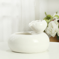 宠物自动饮水机猫用饮水器小型水流循环流水流动活水盆喂食喝水器 SY大号静莲花白瓷