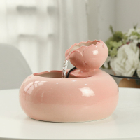 宠物自动饮水机猫用饮水器小型水流循环流水流动活水盆喂食喝水器 SY大号静莲花粉色