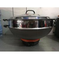电锅商用铁锅特大容量50CM电炒锅家用多功能电热锅电蒸锅 46CM铸铁锅2700w+1个笼