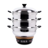 多功能电热锅家用炒菜电炒锅多用电火锅多层电蒸锅电煮锅加厚电锅 36cm特厚升级配二笼