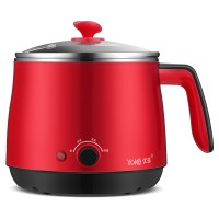 1-2人电煮锅学生宿舍小型单人火锅一蒸锅煮方便面迷你电热泡面锅 红