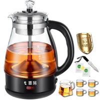 煮茶器黑茶白茶普洱玻璃蒸茶壶电热水壶自动保温蒸汽电煮茶壶 喜猪[煮茶器]茶刀+分茶壶套杯