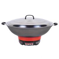 电锅商用铸铁锅特大容量50CM电炒锅家用多功能电热锅2-4人6电蒸锅 50CM无蒸笼10-20人使用(2700瓦)