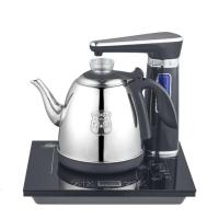 动抽水烧水壶电热水壶上水抽水上水壶家用自茶具热水壶煮茶器套装 XCP-01B黑色食品级不锈钢壶