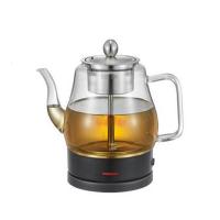 煮茶器黑茶普洱茶全自动蒸汽玻璃蒸茶壶养生壶蒸茶器煮茶壶 1.5升大容量黑色(仁安达)