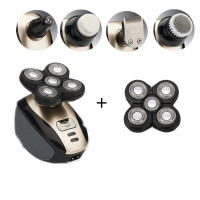 多功能五合一剃光头机电动剃须刀5刀头儿童幼儿自助理发神器 五合一+1备用刀头