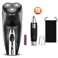 三刀头电动剃须刀男充电刮胡刀胡须刀胡子刀剃预剔递须刨 192+鼻毛器+布袋
