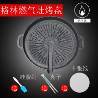 煎烤盘电磁炉家用不粘方形烤肉锅铁板烧盘卡式炉烧烤盘烤肉盘 格林单用圆卡式炉烤盘
