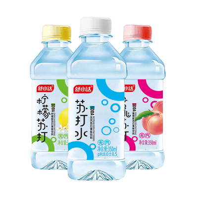 舒小达苏打水350ml×12瓶无气弱碱果味苏打水饮料多规格整箱批发