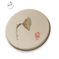 舒适主义中式圆形椅垫椅子餐椅鼓凳坐垫实木家具圈椅藤椅茶椅棉麻印花垫子