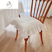 舒适主义少女椅子垫ins花边坐垫法式透气餐椅可拆洗布艺加厚绑带座垫