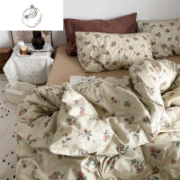 舒适主义复古田园风床单四件套四季水洗棉小碎花被套单件宿舍单人床三件套