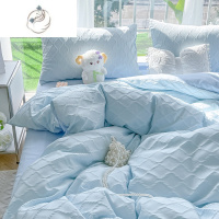 舒适主义小清新床单四件套非磨毛被套罩床笠款学生宿舍床上三件套