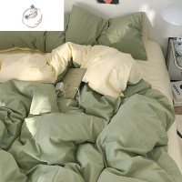 舒适主义日式纯色水洗棉被套床单四件套床笠款宿舍被单被罩春秋床品三件套